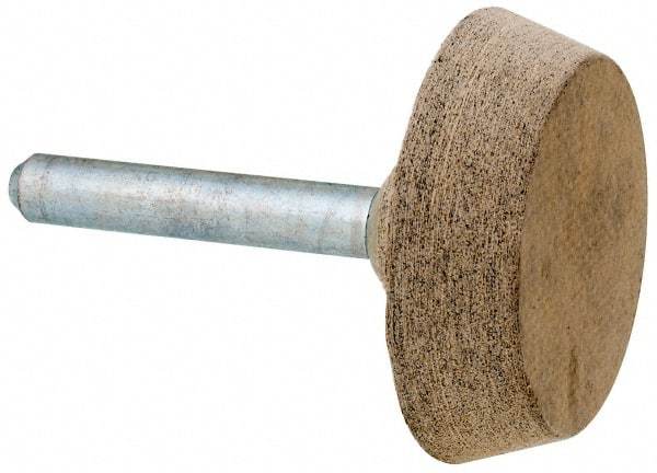 Cratex - 1-1/2" Head Diam x 3/8" Thickness, A34, Flat Cone End, Aluminum Oxide Mounted Point - Fine Grade, 120 Grit, 25,470 RPM - Apex Tool & Supply