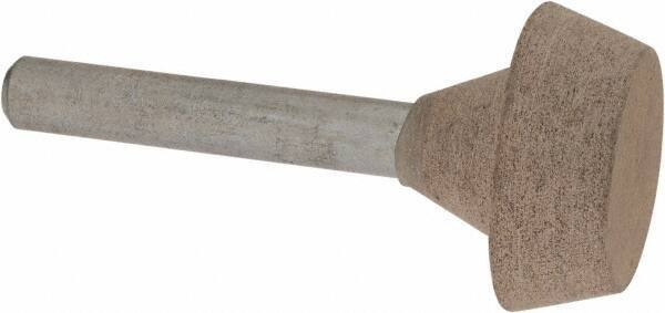 Cratex - 1" Head Diam x 3/8" Thickness, A35, Flat Cone End, Aluminum Oxide Mounted Point - Fine Grade, 120 Grit, 31,500 RPM - Apex Tool & Supply