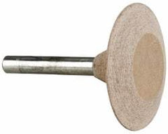 Cratex - 1-5/8" Head Diam x 3/8" Thickness, A36, Wheel Tapered Edge End, Aluminum Oxide Mounted Point - Fine Grade, 120 Grit, 23,520 RPM - Apex Tool & Supply