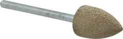 Cratex - 1/2" Head Diam x 3/4" Thickness, B42, Pointed End, Aluminum Oxide Mounted Point - Medium Grade, 80 Grit, 17,620 RPM - Apex Tool & Supply