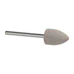 Cratex - 1/2" Head Diam x 3/4" Thickness, B42, Pointed End, Aluminum Oxide Mounted Point - Fine Grade, 120 Grit, 17,620 RPM - Apex Tool & Supply