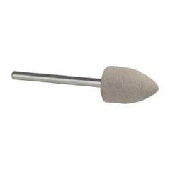 Cratex - 1/2" Head Diam x 3/4" Thickness, B42, Pointed End, Aluminum Oxide Mounted Point - Fine Grade, 120 Grit, 17,620 RPM - Apex Tool & Supply