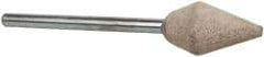 Cratex - 7/16" Head Diam x 3/4" Thickness, B51, Flame End, Aluminum Oxide Mounted Point - Fine Grade, 120 Grit, 21,000 RPM - Apex Tool & Supply