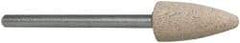 Cratex - 3/8" Head Diam x 3/4" Thickness, B52, Pointed End, Aluminum Oxide Mounted Point - Fine Grade, 120 Grit, 21,000 RPM - Apex Tool & Supply