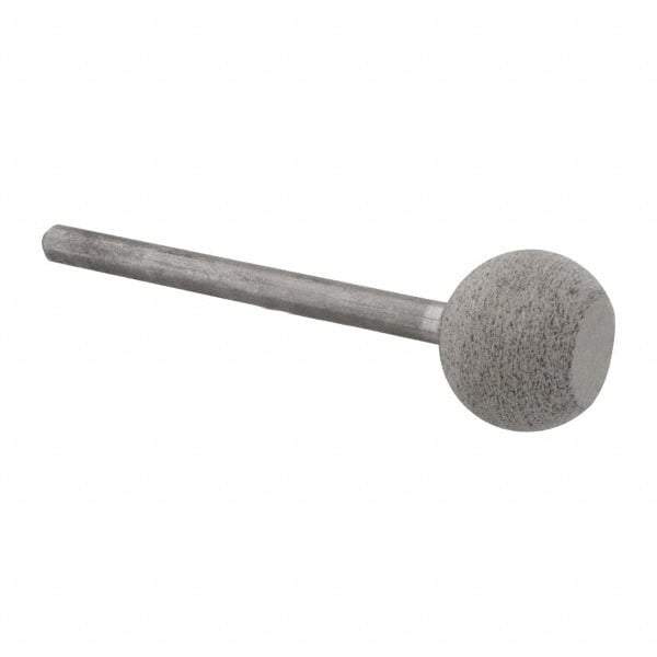 Cratex - 1/2" Head Diam x 3/8" Thickness, B62, Wheel Radius Edge End, Aluminum Oxide Mounted Point - Medium Grade, 80 Grit, 19,500 RPM - Apex Tool & Supply