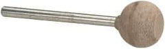 Cratex - 1/2" Head Diam x 3/8" Thickness, B62, Wheel Radius Edge End, Aluminum Oxide Mounted Point - Fine Grade, 120 Grit, 19,500 RPM - Apex Tool & Supply
