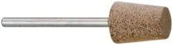 Cratex - 1/2" Head Diam x 5/8" Thickness, B91, Flat Cone End, Aluminum Oxide Mounted Point - Fine Grade, 120 Grit, 16,870 RPM - Apex Tool & Supply