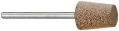 Cratex - 1/2" Head Diam x 5/8" Thickness, B91, Flat Cone End, Aluminum Oxide Mounted Point - Fine Grade, 120 Grit, 16,870 RPM - Apex Tool & Supply