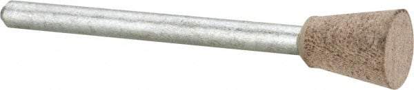 Cratex - 5/16" Head Diam x 3/8" Thickness, B104, Inverted Cone Flat End, Aluminum Oxide Mounted Point - Fine Grade, 120 Grit, 28,870 RPM - Apex Tool & Supply