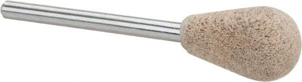 Cratex - 7/16" Head Diam x 11/16" Thickness, B111, Inverted Cone Radius End, Aluminum Oxide Mounted Point - Medium Grade, 80 Grit, 17,620 RPM - Apex Tool & Supply