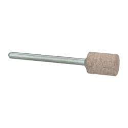 Cratex - 3/8" Head Diam x 1/2" Thickness, W176, Cylinder End, Aluminum Oxide Mounted Point - Medium Grade, 80 Grit, 21,000 RPM - Apex Tool & Supply