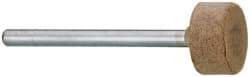 Cratex - 1/2" Head Diam x 1/4" Thickness, W183, Cylinder End, Aluminum Oxide Mounted Point - Fine Grade, 120 Grit, 22,500 RPM - Apex Tool & Supply