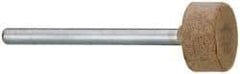 Cratex - 1/2" Head Diam x 1/4" Thickness, W183, Cylinder End, Aluminum Oxide Mounted Point - Fine Grade, 120 Grit, 22,500 RPM - Apex Tool & Supply