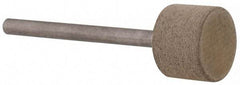 Cratex - 1/2" Head Diam x 3/8" Thickness, W184, Cylinder End, Aluminum Oxide Mounted Point - Fine Grade, 120 Grit, 19,500 RPM - Apex Tool & Supply
