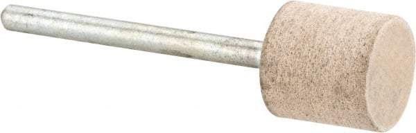 Cratex - 1/2" Head Diam x 1/2" Thickness, W185, Cylinder End, Aluminum Oxide Mounted Point - Fine Grade, 120 Grit, 16,870 RPM - Apex Tool & Supply
