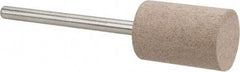 Cratex - 1/2" Head Diam x 3/4" Thickness, W186, Cylinder End, Aluminum Oxide Mounted Point - Fine Grade, 120 Grit, 12,750 RPM - Apex Tool & Supply