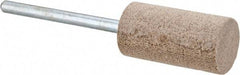 Cratex - 1/2" Head Diam x 1" Thickness, W187, Cylinder End, Aluminum Oxide Mounted Point - Fine Grade, 120 Grit, 10,120 RPM - Apex Tool & Supply