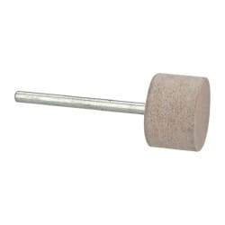 Cratex - 3/4" Head Diam x 1/2" Thickness, W203, Cylinder End, Aluminum Oxide Mounted Point - Fine Grade, 120 Grit, 15,750 RPM - Apex Tool & Supply