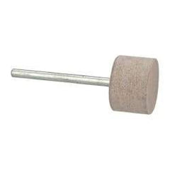 Cratex - 3/4" Head Diam x 1/2" Thickness, W203, Cylinder End, Aluminum Oxide Mounted Point - Fine Grade, 120 Grit, 15,750 RPM - Apex Tool & Supply