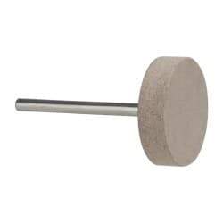 Cratex - 1" Head Diam x 1/4" Thickness, W216, Cylinder End, Aluminum Oxide Mounted Point - Medium Grade, 80 Grit, 12,750 RPM - Apex Tool & Supply