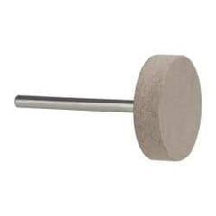 Cratex - 1" Head Diam x 1/4" Thickness, W216, Cylinder End, Aluminum Oxide Mounted Point - Medium Grade, 80 Grit, 12,750 RPM - Apex Tool & Supply