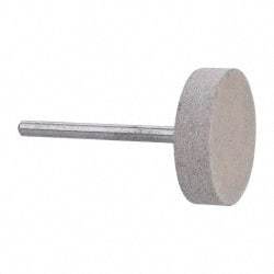 Cratex - 1" Head Diam x 1/4" Thickness, W216, Cylinder End, Aluminum Oxide Mounted Point - Fine Grade, 120 Grit, 12,750 RPM - Apex Tool & Supply