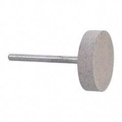 Cratex - 1" Head Diam x 1/4" Thickness, W216, Cylinder End, Aluminum Oxide Mounted Point - Fine Grade, 120 Grit, 12,750 RPM - Apex Tool & Supply