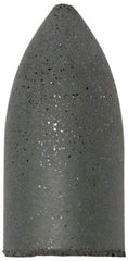 Cratex - 7/8" Max Diam x 1-3/4" Long, Cone, Rubberized Point - Medium Grade, Silicon Carbide, 1/4" Arbor Hole, Unmounted - Apex Tool & Supply