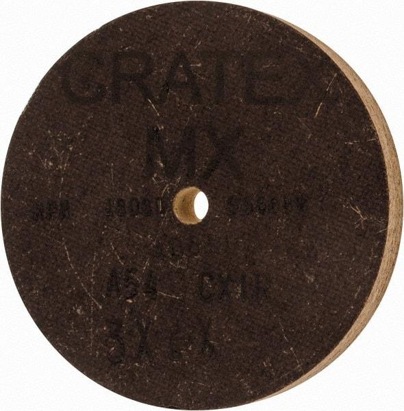 Cratex - 3" Diam x 1/4" Hole x 3/8" Thick, 54 Grit Surface Grinding Wheel - Aluminum Oxide, Type 1, Coarse Grade, 18,080 Max RPM, No Recess - Apex Tool & Supply