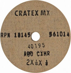 Cratex - 2" Diam x 1/4" Hole x 1/16" Thick, 80 Grit Surface Grinding Wheel - Aluminum Oxide, Type 1, Medium Grade, 18,145 Max RPM, No Recess - Apex Tool & Supply