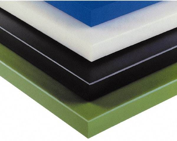 Made in USA - 2" Thick x 24" Wide x 4' Long, Polyethylene (UHMW) Sheet - White - Apex Tool & Supply