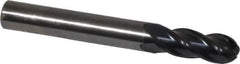 OSG - 8mm Diam, 21mm LOC, 4 Flute Solid Carbide Ball End Mill - TiAlN Finish, Single End, 64mm OAL, 8mm Shank Diam, Spiral Flute - Apex Tool & Supply