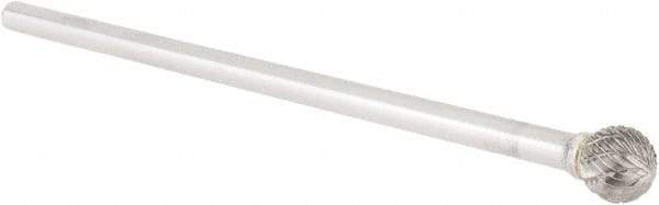 OSG - 1/2" Cut Diam, 1/4" Shank Diam, Ball Head Burr - Carbide, Radius End, 1/2" LOC, 6" OAL - Apex Tool & Supply
