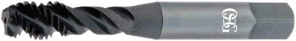 OSG - 5/16-18 UNC 3 Flute 3B Bottoming Spiral Flute Tap - Vanadium High Speed Steel, TiCN Finish, 2-23/32" OAL, Right Hand Flute, Right Hand Thread, H3, Series 303 - Exact Industrial Supply