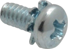 Value Collection - #4-40 UNC, 1/4" Length Under Head Phillips Drive Machine Screw - Pan Head, Grade J82 Steel, Zinc-Plated Finish, External Tooth - Apex Tool & Supply