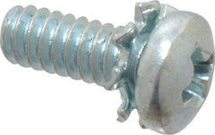Value Collection - #4-40 UNC, 5/16" Length Under Head Phillips Drive Machine Screw - Pan Head, Grade J82 Steel, Zinc-Plated Finish, External Tooth - Apex Tool & Supply