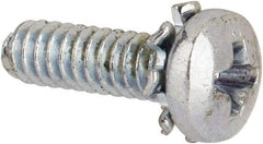 Value Collection - #4-40 UNC, 3/8" Length Under Head Phillips Drive Machine Screw - Pan Head, Grade J82 Steel, Zinc-Plated Finish, External Tooth - Apex Tool & Supply