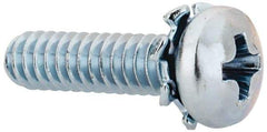 Value Collection - #4-40 UNC, 7/16" Length Under Head Phillips Drive Machine Screw - Pan Head, Grade J82 Steel, Zinc-Plated Finish, External Tooth - Apex Tool & Supply
