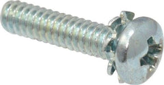 Value Collection - #4-40 UNC, 1/2" Length Under Head Phillips Drive Machine Screw - Pan Head, Grade J82 Steel, Zinc-Plated Finish, External Tooth - Apex Tool & Supply