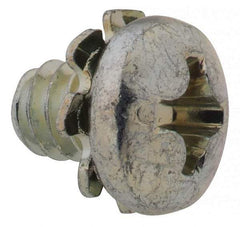 Value Collection - #6-32 UNC, 3/16" Length Under Head Phillips Drive Machine Screw - Pan Head, Grade J82 Steel, Zinc-Plated Finish, External Tooth - Apex Tool & Supply