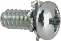Value Collection - #6-32 UNC, 5/16" Length Under Head Phillips Drive Machine Screw - Pan Head, Grade J82 Steel, Zinc-Plated Finish, External Tooth - Apex Tool & Supply