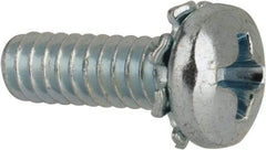 Value Collection - #6-32 UNC, 7/16" Length Under Head Phillips Drive Machine Screw - Pan Head, Grade J82 Steel, Zinc-Plated Finish, External Tooth - Apex Tool & Supply