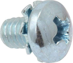 Value Collection - #8-32 UNC, 1/4" Length Under Head Phillips Drive Machine Screw - Pan Head, Grade J82 Steel, Zinc-Plated Finish, External Tooth - Apex Tool & Supply