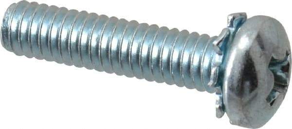 Value Collection - #8-32 UNC, 3/4" Length Under Head Phillips Drive Machine Screw - Pan Head, Grade J82 Steel, Zinc-Plated Finish, External Tooth - Apex Tool & Supply