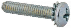 Value Collection - #8-32 UNC, 7/8" Length Under Head Phillips Drive Machine Screw - Pan Head, Grade J82 Steel, Zinc-Plated Finish, External Tooth - Apex Tool & Supply