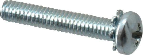 Value Collection - #8-32 UNC, 1" Length Under Head Phillips Drive Machine Screw - Pan Head, Grade J82 Steel, Zinc-Plated Finish, External Tooth - Apex Tool & Supply