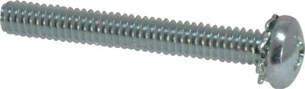 Value Collection - #8-32 UNC, 1-1/4" Length Under Head Phillips Drive Machine Screw - Pan Head, Grade J82 Steel, Zinc-Plated Finish, External Tooth - Apex Tool & Supply