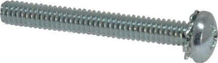 Value Collection - #8-32 UNC, 1-1/4" Length Under Head Phillips Drive Machine Screw - Pan Head, Grade J82 Steel, Zinc-Plated Finish, External Tooth - Apex Tool & Supply