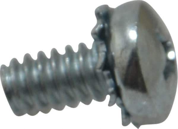 Value Collection - #10-24 UNC, 3/8" Length Under Head Phillips Drive Machine Screw - Pan Head, Grade J82 Steel, Zinc-Plated Finish, External Tooth - Apex Tool & Supply