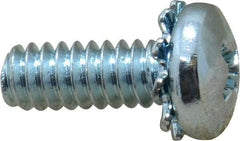 Value Collection - #10-24 UNC, 1/2" Length Under Head Phillips Drive Machine Screw - Pan Head, Grade J82 Steel, Zinc-Plated Finish, External Tooth - Apex Tool & Supply